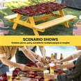 thumbnail image 6 of Christmas Table Cloths for 3 Foot Rectangle Tables, Pine Tree Gold White Snowflake Red Black Plaid Patio Waterproof Elastic Fitted Tablecloths, Washable Rectangular Table Cover for Camping, 6 of 8
