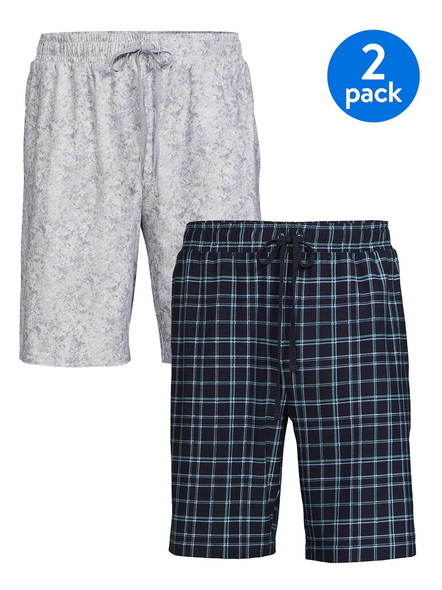 Mens 2 Pack Lounge Shorts Stretch Jersey Night Wear Pyjamas Summer Sizes M-3XL 