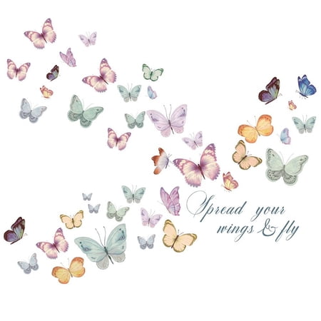 Butterfly Wall Decor,Peel and Stick Decorative Vinyl Wall Decals for Bedroom,Living Room,Kids Room,Kindergarten,Rental House