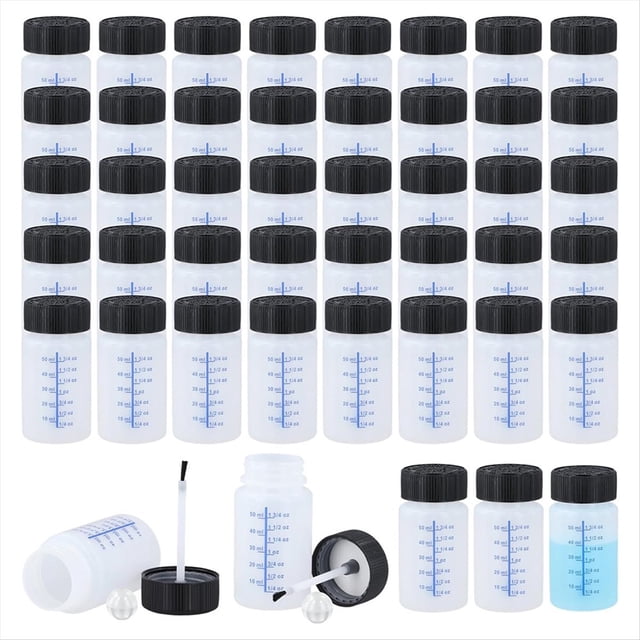 Contenedores de Pintura de Retoque de 60 Piezas de 56,7 G: de Pintura de Retoque Vacías con Pincel, Bola Mezcladora para Reparar Rayones en el Auto