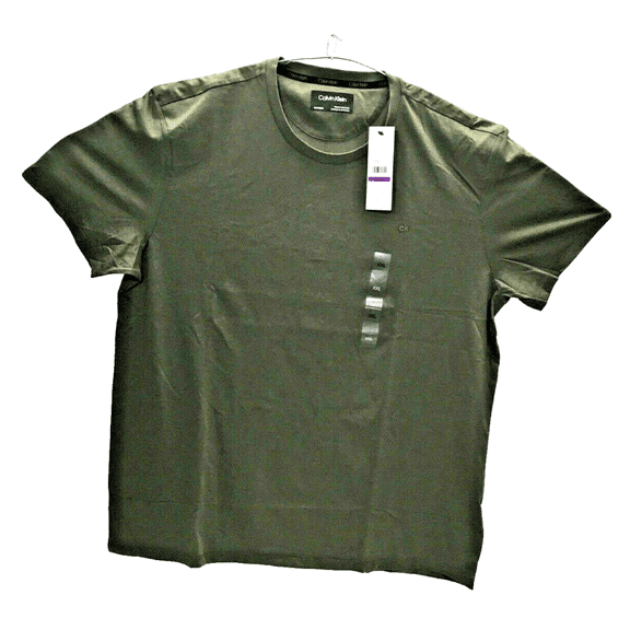Calvin Klein Men's Crew-Neck Short Sleeve Cotton T-Shirt, Olive, 2XL