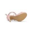 thumbnail image 3 of BLISSFUL STEP Women's Sandals Stiletto Heels Platform Heels Lace up Sandals Pink 10, 3 of 8