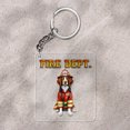 thumbnail image 2 of Firefighter Brittany Spaniel Hero Rescue Fire Dept Fireman USA Flag Acrylic Keychain Brittany Dog Lover Gifts Idea Collar Charm Tag Keyring - 02026, 2 of 5