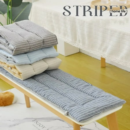 

2024 DREAMFIRE Long Bench Linen Cotton Cushion Long Bench Card Seat Bench Cushion Simple Stripe Shoe Change Stool Cushion All-season Universal