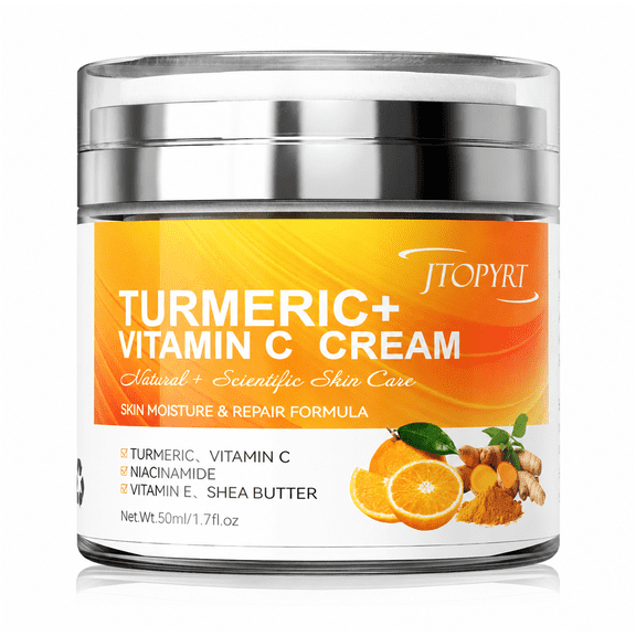 Turmeric Face Cream with Vitamin C –Fades Dark Spots & Hydrates Dry & Oily Skin
