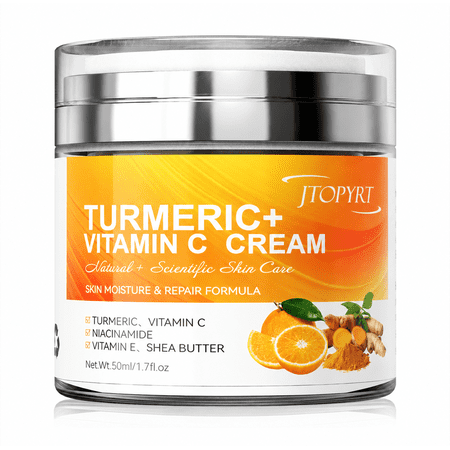 Turmeric Face Cream with Vitamin C –Fades Dark Spots & Hydrates Dry & Oily Skin