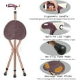 thumbnail image 6 of LHONE Folding Cane Seat Walking Stick,Medical Lightweight Three Leg Cane Seat Walking Stick with Light,Portable Adjustable Anti-Skid Folding Walking Cane with Seat,Massage Seat Board & Handle,330 lbs, 6 of 18
