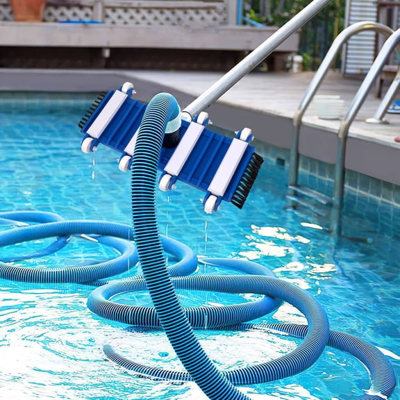 Luxshiny 14 Inch Pool Vacuum with Flexible Design and Wheels for Efficient Leaves and Debris Cleaning