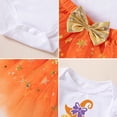 thumbnail image 7 of Toddler Halloween Dress Girl, Halloween Pumpkin Witch Print Baby Romper Girls Adorable Orange Bodysuit Pompom Skirt Toddler Outfit Set, Halloween Gifts, 7 of 7