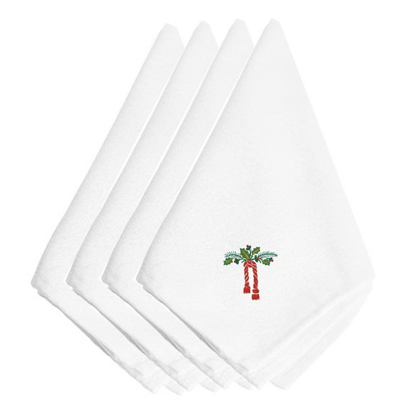 Christmas Holly Drape Embroidered Napkins Set of 4