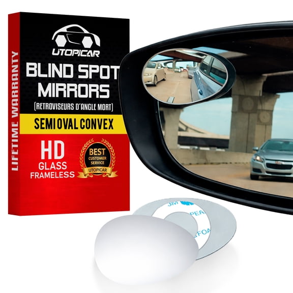 UTOPICAR - Semi Oval Blind Spot Convex Car Mirror Model: EGGM - 2Pack