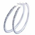 thumbnail image 3 of HOOUN Luxury 925 Silver Hoop Earrings Women Engagement Jewelry Cubic Zirconia A Pair-Silver #4, 3 of 7