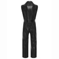 thumbnail image 2 of Haitryli Mens 70s Disco Jumpsuit V Neck Sleeveless Wide Leg Bodysuit Shiny Metallic Romper Black L, 2 of 4