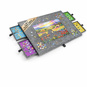 1500 Piece Puzzle Board with Drawers Gray Large Portable Jigsaw Puzzle Accessory