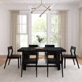 thumbnail image 2 of Plank+Beam 72" Classic Solid Wood Dining Table Set, Walnut Wirebrush, + 6 Chairs Black, 2 of 6