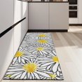 thumbnail image 4 of White Daisy Flower Black Lines Pattern Kitchen Rug Mat,Kitchen Runner Rugs Non Skid Washable,Decorative Kitchen Floor Mats for Kitchen,Sink,Laundry,17"X47", 4 of 5