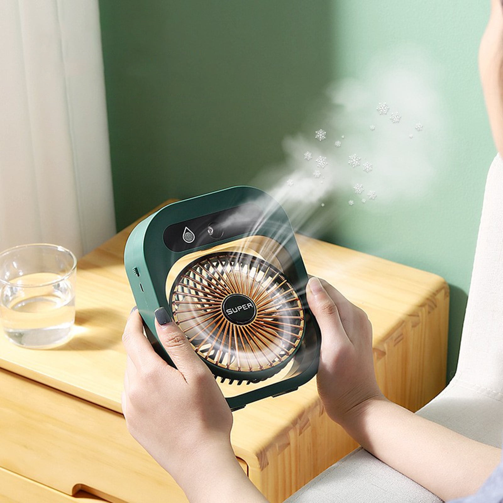 Portable Air Conditioners - Small Portable AC Quiet Personal Air Cooler,USB Powered Mini Desktop Cooling Misting Fan, 1/2/3 H Timer, 3 Speeds,360°Adjustment,for Office, Home, Room,Desk,Car - Black