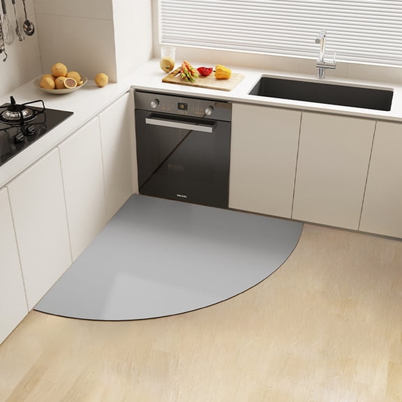 Camnix Corner Kitchen Rugs Non Slip Washable, Kitchen Mats for Floor, Circular Sector Kitchen Mats for Floor, Super Absorbent Non-slip Kitchen Floor Mat for Sink Corner Areas
