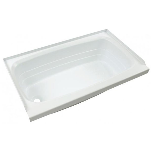 Left Hand Drain Tub Parchment