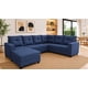 thumbnail image 2 of Sala Esquinera en U El Bazar Store Hera Azul marino 160x275x215 cm 4 Salas en 1 Tela Lino nacional Modular Chaise love seat sofa, 2 of 8