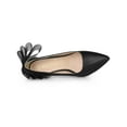thumbnail image 4 of BLISSFUL STEP Women's Pointed Toe Bow Decor Stiletto Heel Pumps Black 7, 4 of 7