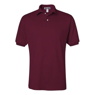 Jerzees Men's SpotShield Button Down Polo Sport Shirt, Maroon L
