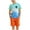 Blue, variant on Boy's 2 Piece Set Tropical Print Short Sleeve Crewneck T Shirt and Shorts Set Vacation Outfits