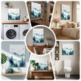 thumbnail image 6 of Ships Next Day Canvas Wall Art 8"x8", Turquoise Forest Wood Framed Canvas Print Painting, Mountains Birds Fog Tree Scenery Ready to Hang Small Picture Wall Decor for Home Bathroom Nursery Kitchen, 6 of 9