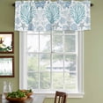 thumbnail image 3 of Aqua Coastal Curtain Valances for Windows, Kitchen Valance Window Treatments Panel 2 Pack, Summer Nautical Starfish Beach Coral Rod Pocket Short Curtains for Bathroom Bedroom 60 x 18 Inch, 3 of 8