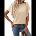 thumbnail image 3 of Camisas Formales Informales de Negocios para Mujer, Camisas de Verano, Mangas , Cuello Redondo, Mangas de Hoja de , Trajes 2025 Albaricoque XXL, 3 of 9