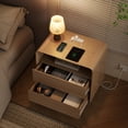 thumbnail image 7 of Nightstand with 2 Drawers, Round Corner Wood Nightstand, Bed Side Table with Charging Station, Bedroom Nightstand, Nature, 7 of 7