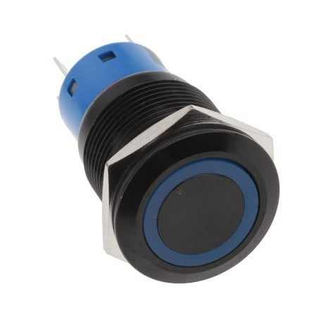 

19mm Latching Pushbutton Metal Shell With 12V Blue LED