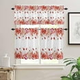 thumbnail image 2 of Red Leaf Kitchen Curtains, Fall Plant Country Vintage Watercolor White 3-Piece Kitchen Curtain Valance and Tiers Set 36 Inch Length, Rod Pocket Half Window Curtains for Cafe Living Room Bathroom, 2 of 6