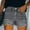 Gray, variant on Njoeus Jean Shorts Womens, Women's Summer Ripped Casual Denim Shorts Women Stretchy Mid Waist Frayed Hem Short Jeans Pockets