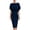 *Navy, variant on ClodeEU Women's Draped Batwing Short Sleeve Waist Cinched Midi Pencil Dress,Elegant Wedding Guest Bodycon Dress Black,Women's Plus L