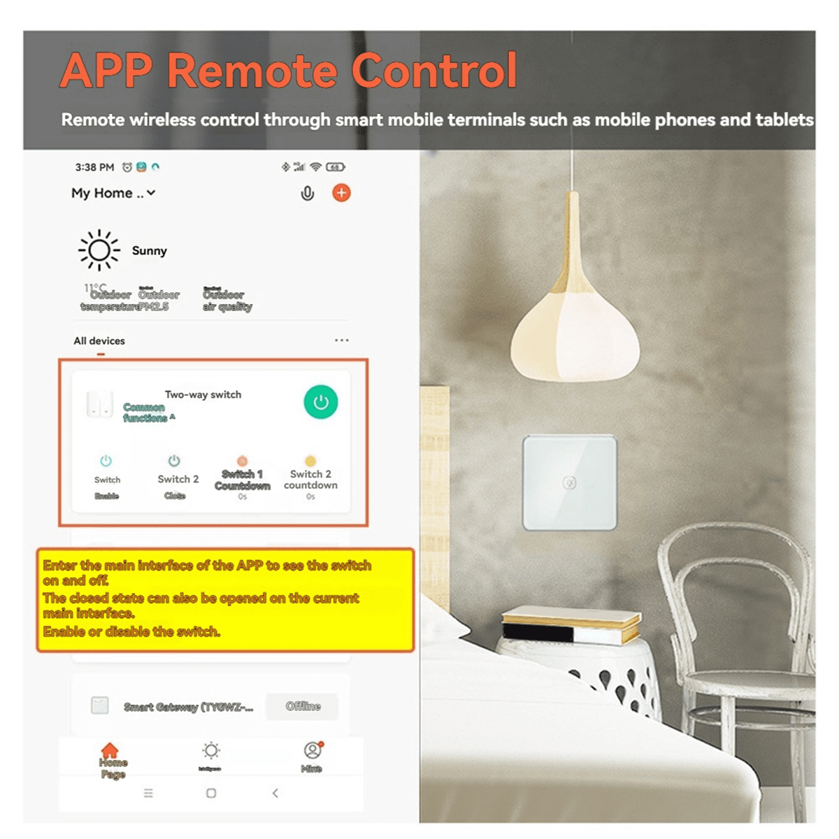 Zigbee Light Switch with Aluminum Frame Glass Touch Switch Work with Tuya Home Assistant Control 2 Way,1 x Light Switch