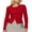 Red, variant on Rdhnmea Women Slimming Tops Long Sleeve O Neck Solid Color Button Up T-shirt