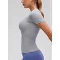 thumbnail image 3 of CRZ YOGA Softembrace High Neck Tops for Women Soft Casual Shirts Basic Short Sleeve T-Shirt, 3 of 6