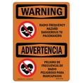 thumbnail image 1 of SignMission OS-WS-A-1218-L-12784 12 x 18 in. OSHA Warning Sign - Radio Frequency Hazard Dangerous Pacemaker, 1 of 1