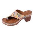 thumbnail image 2 of Dakaela Womens Chunky Heels Sandals Flower Orthopedic Wedge Dress Shoes Toe Ring Backless Ladies Casual Work Walking Sandal Size 6-10 Pink, 2 of 9