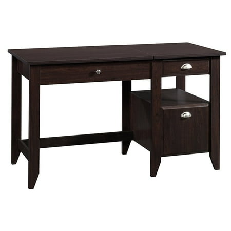 Sauder Shoal Creek Sit And Stand Lift Top Desk In Jamocha Wood