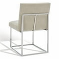 thumbnail image 4 of SAFAVIEH Couture Jenette Modern Velvet Solid Dining Chair, Taupe/Silver, 4 of 9