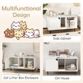 thumbnail image 4 of Barara King Cat Litter Box, Cats Litter Pan Tray,40 Inch Cat Litter Box Enclosure for 2 Cats Hidden Cat Washroom-White, 4 of 9