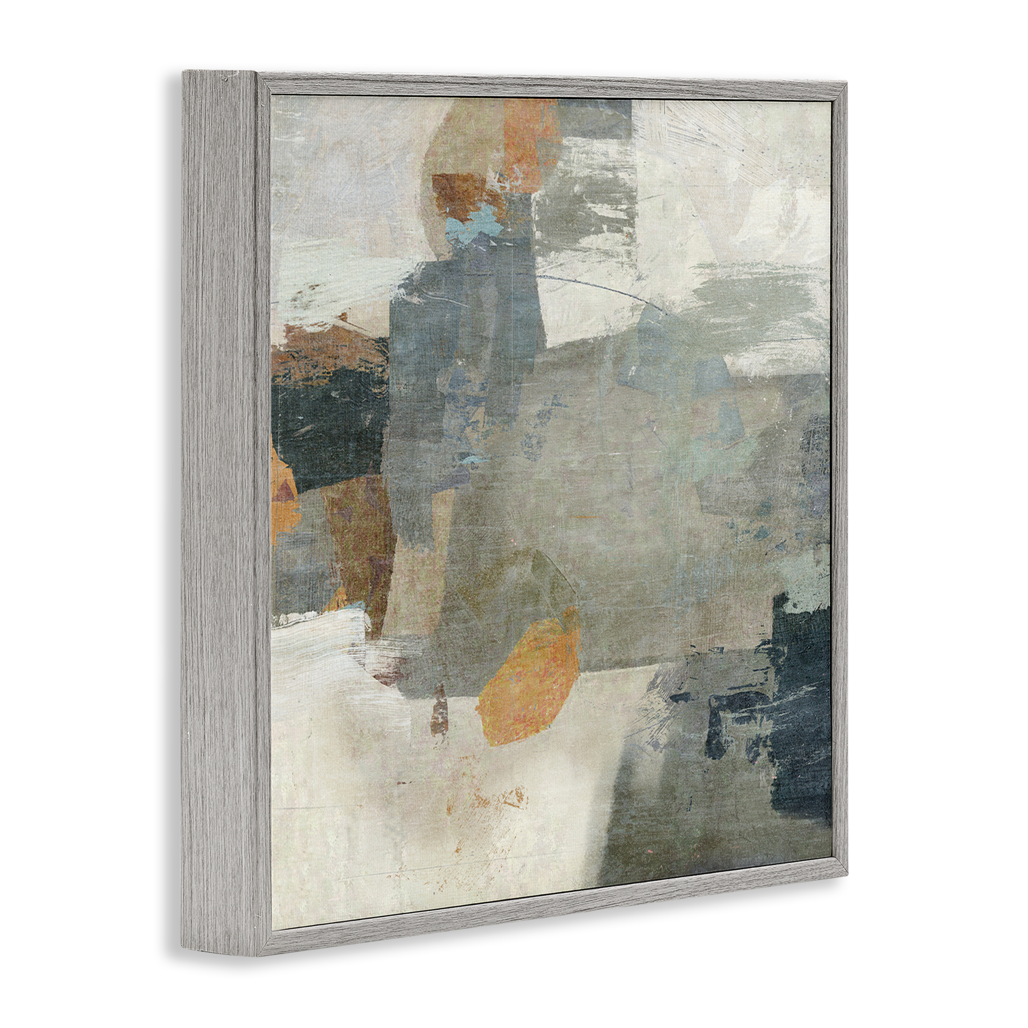 Stupell Industries Rustic Grey Paint Strokes Abstract Painting Gray Framed Art Print Wall Art, 24 x 24