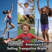 Sportspower BouncePro 14ft Trampoline Meets ASTM Safety Standards, Heavy-Duty Rust-Resistant Steel Frame, UV-Resistant Jump Mat & Safety Net