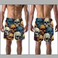 thumbnail image 3 of luoweisi Men's Beach Shorts Quick Dry Swim Trunks with Mesh Lining Skull M, 3 of 5