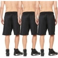 thumbnail image 4 of Essential Elements 3 Pack: Mens Active Athletic Workout Gym Open Mesh Shorts with Pockets X-Large, Black, 4 of 4