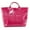 Hot Pink, variant on Heavy Duty Tote Bag for Women, Glossy Zipper Print Tote Bag For Commute Travel,Waterproof Faux Leather Texture Travel Shoulder Bag,Shopping Handbag Plastic Shoulder Bag