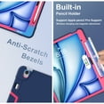thumbnail image 6 of Dteck Case for iPad Air 13 inch 2025/2024,Shockproof Silicone + PC 3-Layer Protection Kickstand Case Heavy Duty Cover for iPad Air 13-in. M3/M2,Navy+Rose, 6 of 7
