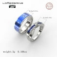 thumbnail image 3 of His and Hers Wedding Ring Sets Couples Rings Sterling Silver Blue Moissanite Wedding Engagement Ring Bridal Sets Men's Titanium Wedding Band, 3 of 6